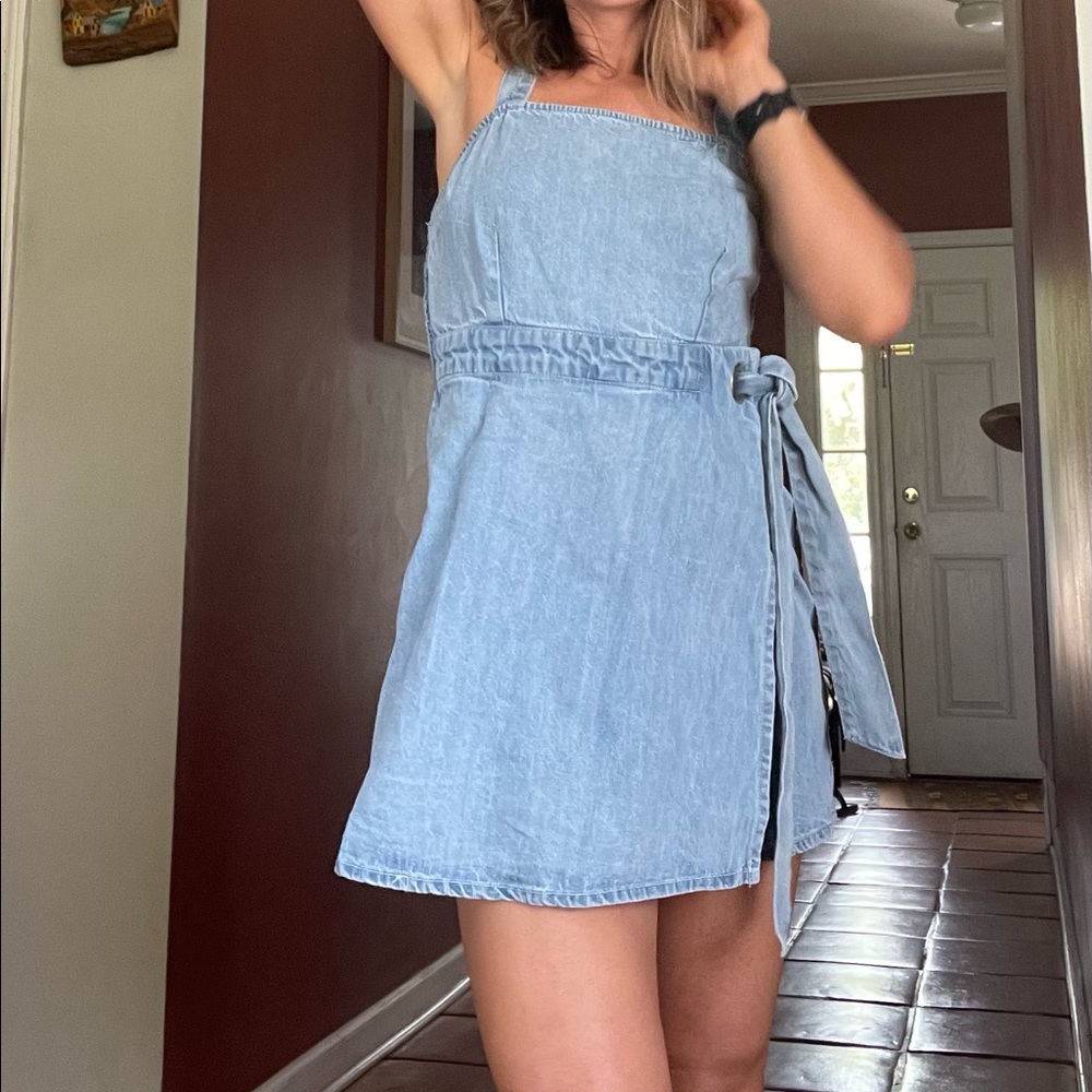 Blue Jean Cotton Medium Romper By Sincerely Jules